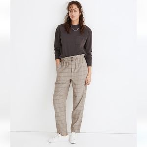 NWT Madewell Paperbag Tapered Pants in Glen Plaid, Size 12, Excellent condition!